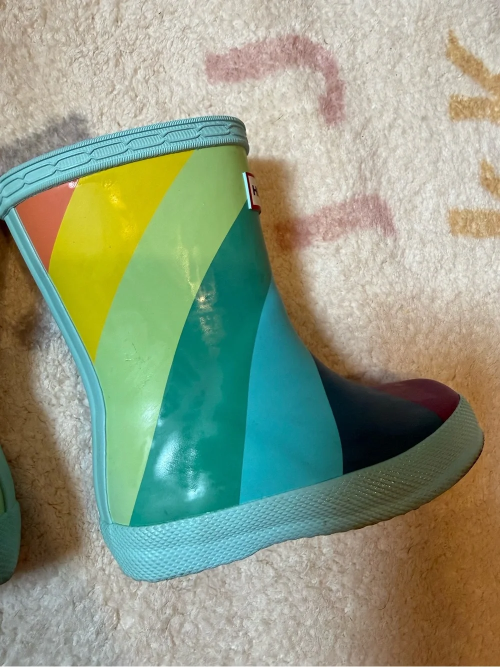 Hunter's Rainbow Striped Toddler Rain Boots